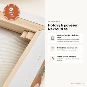 Vlastnost: zadní strana plátna, připravené k zavěšení