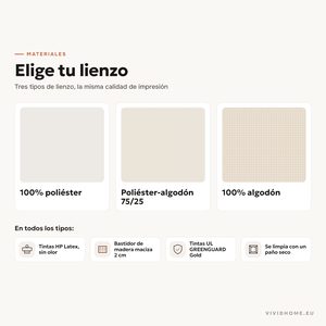 Característica: elige el material del lienzo