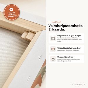 Omadus: lõuendi tagakülg, valmis seinale panekuks