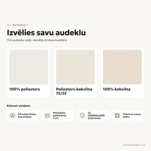 Īpašība: izvēlies audekla materiālu