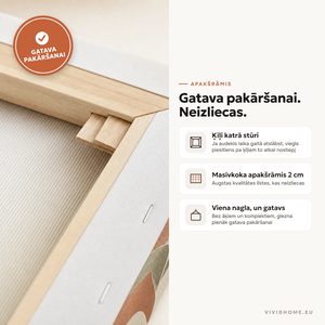 Īpašība: audekla aizmugure, gatava pakāršanai