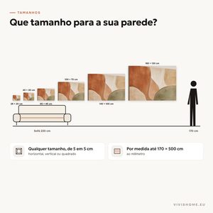Característica: guia de tamanhos para a sua parede