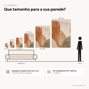 Característica: guia de tamanhos para a sua parede