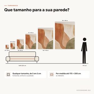 Característica: guia de tamanhos para a sua parede
