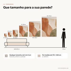 Característica: guia de tamanhos para a sua parede