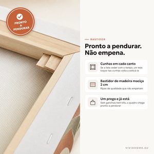 Característica: a parte de trás da tela, pronta a pendurar