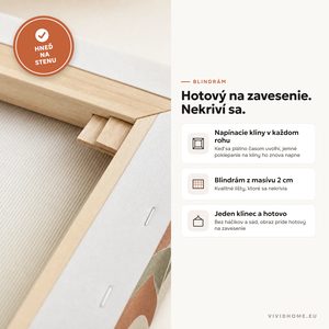 Vlastnosť: zadná strana plátna, pripravené na zavesenie