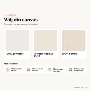 Produktegenskap: välj canvasmaterial