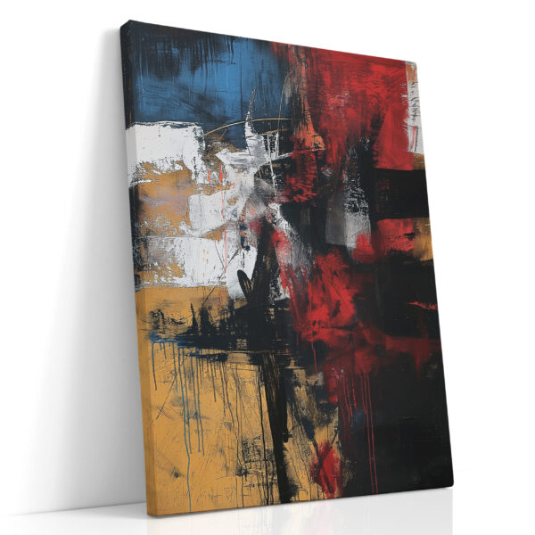 Crimson Fault Line Abstract Acrylic Canvas Print