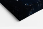Fractured classical marble bust in navy blue and cool grey, dramatic digital art canvas for living room or home office