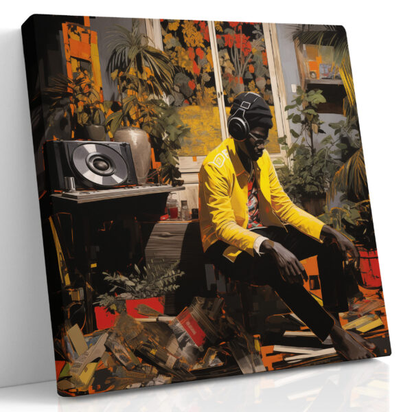 Crate Digger's Corner - Portreefiguur Canvas Print