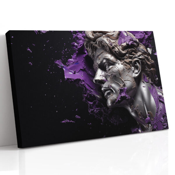 Purple Burst Classical Sculpture Canvas Print