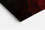 Solitary figure on winding path through vivid red, yellow, black flower fields, bold aerial digital art for living room