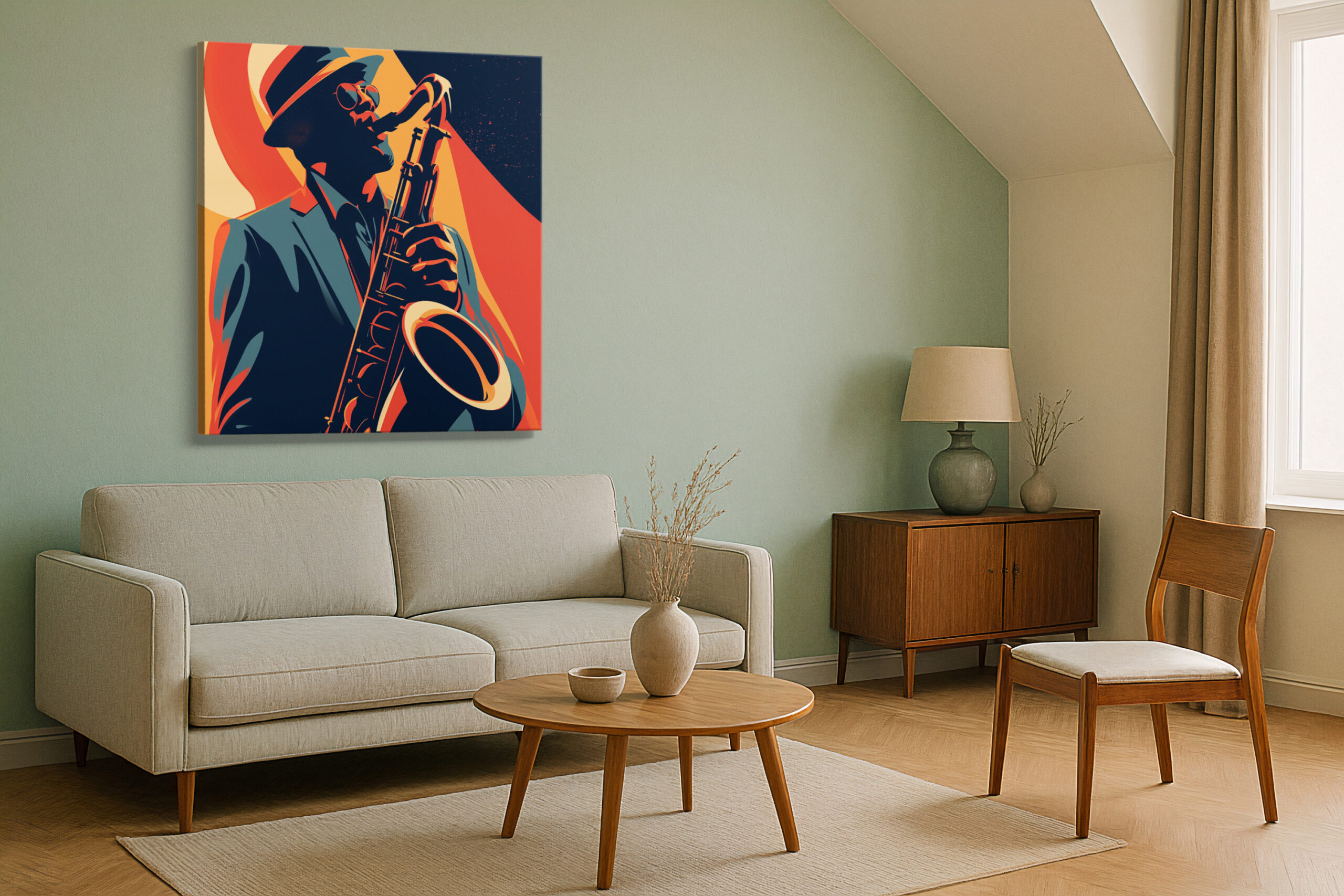 Tisk na plátně Jazzový saxofonista