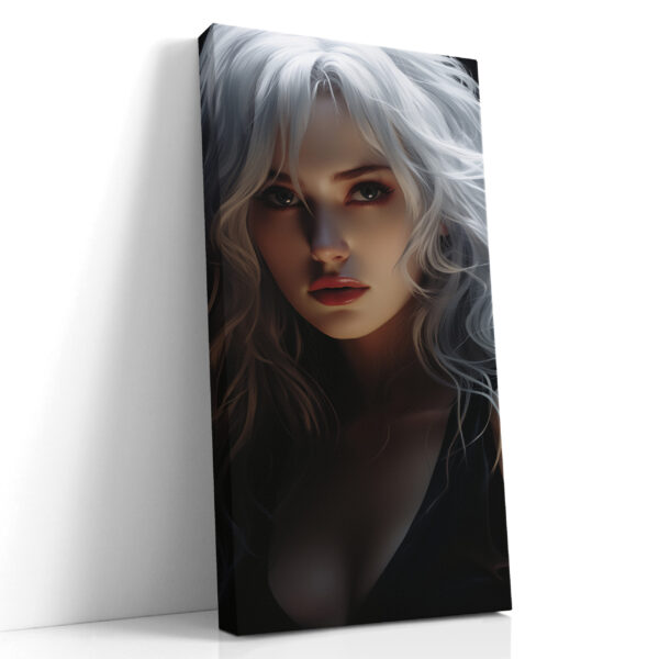 Silver Light Portrait Canvas Print - Female Figure Art