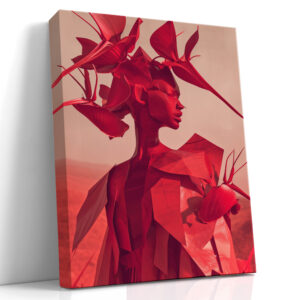 Crimson Figure in Bloom