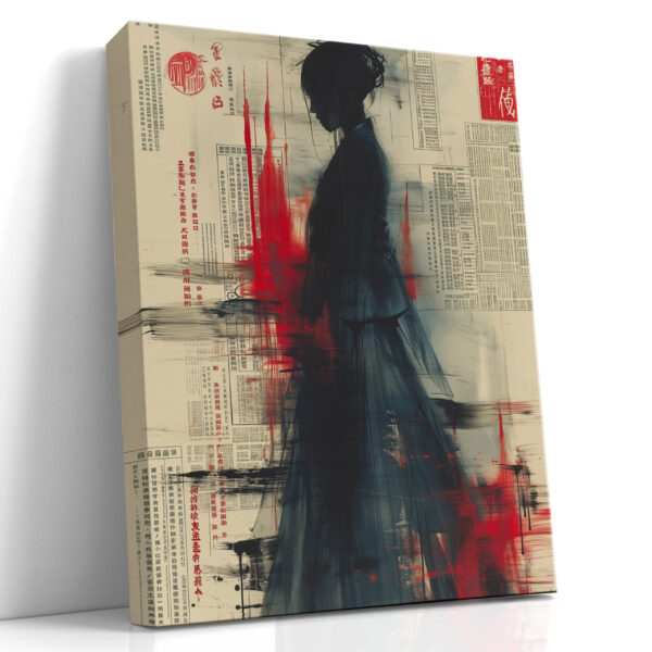 Platno Crimson Ink Silhouette Portrait