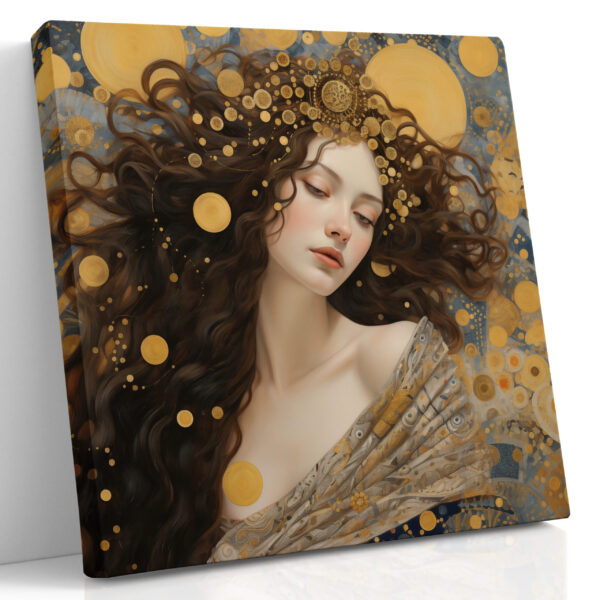 Golden Reverie Art Nouveau Portree Canvas Print