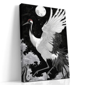 Crane Under the Moon