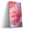 Oversized soft coral flower bloom with blush and lavender petals, romantic digital art canvas for bedroom or spa