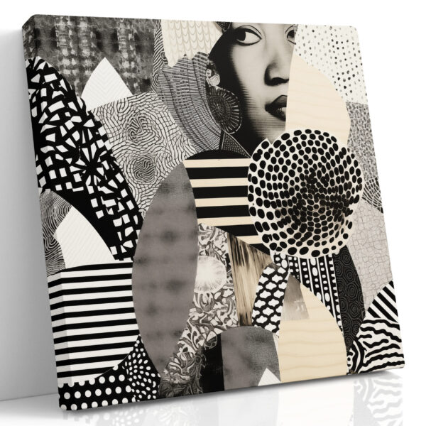 Fractured Reverie - Lienzo Retrato Collage Técnica Mixta