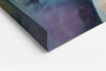 Human profile with cosmic swirling mindscape, violet and orange digital art portrait canvas for living room