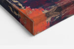 Octopus with radiating tentacles in vivid orange and magenta, grunge street art style canvas print for living room or office