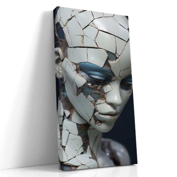 Gebarsten Porselein Gezicht Canvas Print