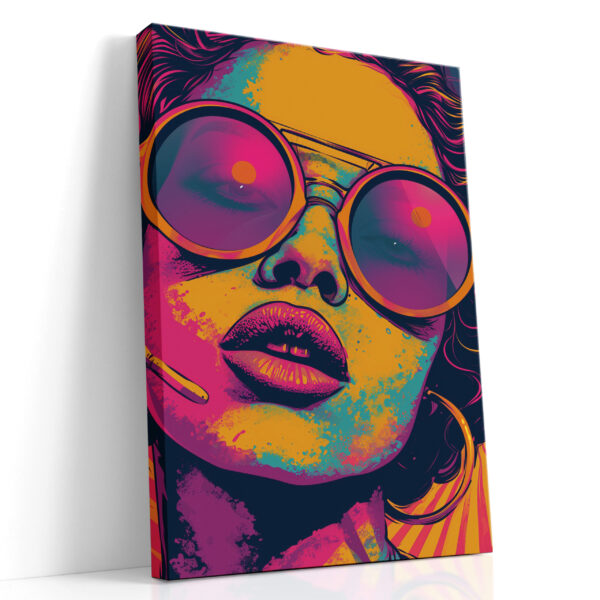 Retro Glam Pop Art Portrét na Plátně