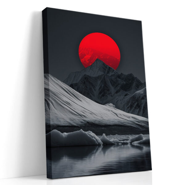 Red Sun Over Snow Peak Canvas Print