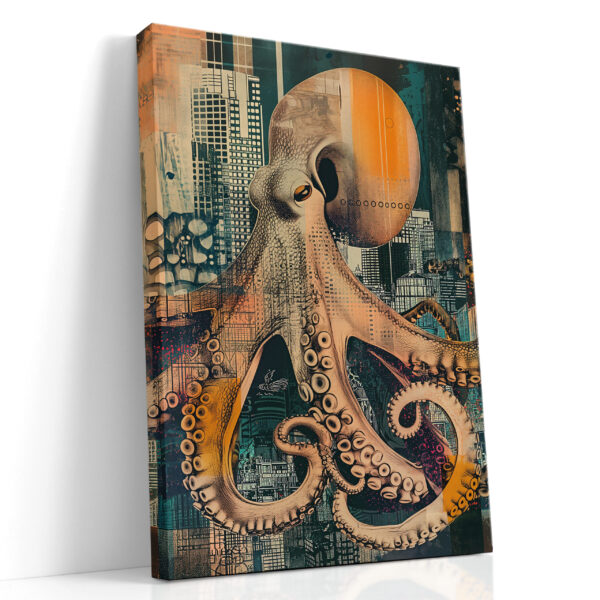 Kraken Over the City Canvas Print
