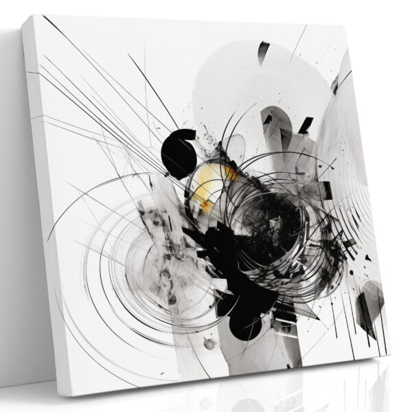 Ink Burst in White - abstraktná tlač na plátne