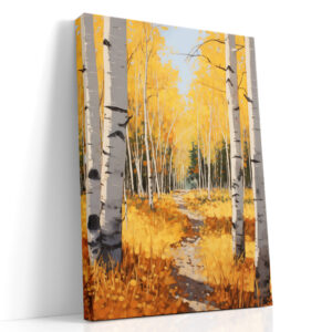 Golden Birch Forest Path