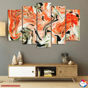 Farbiges Marmor 5-teiliges Leinwand-Set