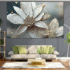 Delicate white flowers with soft petals against a warm beige background