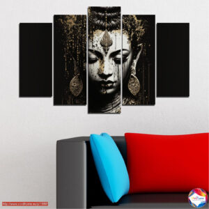 Buddha Meditation Fünf-Panel Leinwanddruck