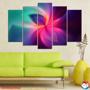 Set di Stampe su Tela Colorful Glow 5 Pezzi