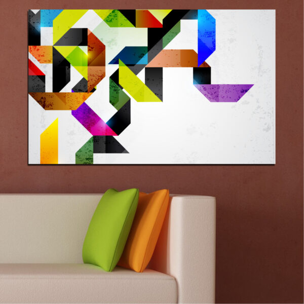 Colorful Mosaic Abstract Lines Canvas Print
