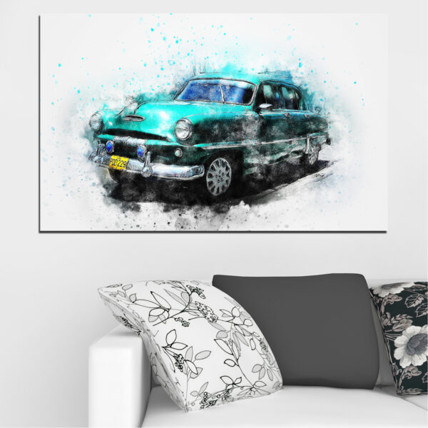 Abstrakta Retro Automobiļa Audekla Prints
