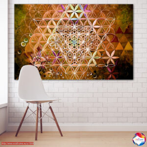 Flower of Life Orange Mandala Leinwanddruck