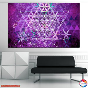 Flower of Life in Violet Canvas Print