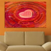 An abstract heart rendered with mechanical gears, circular forms, and geometric elements in warm reds, golds, and bronze tones