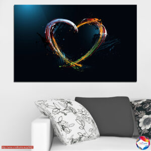 Αφηρημένο Canvas Print με Γραμμές Καρδιάς