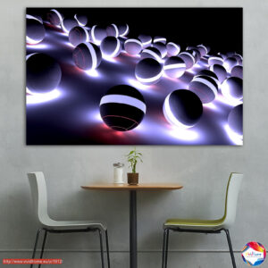Absztrakt 3D gömbök 5 darabos vászonnyomat szett