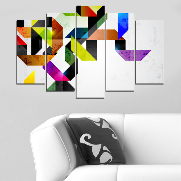 Colorful Abstract Mosaic 5-Piece Canvas Print