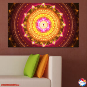 Mandala Symbool Canvas Print in Goud en Teal