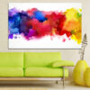 Abstract canvas print featuring soft pastel smoke forms that blend pink, blue, and lavender tones across the surface