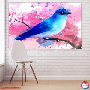 Zacht vogelillustratie canvasprint