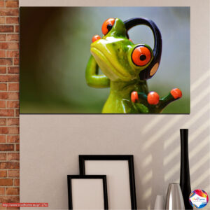 Lebendiger Frosch-Collage Leinwanddruck