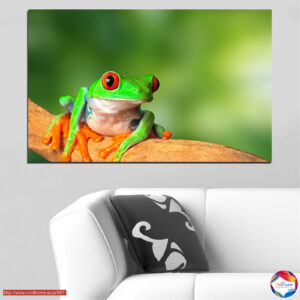 Ziņkstošā koka vardes audekla prints